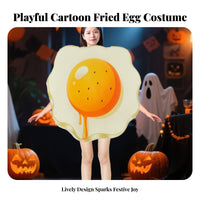 Fried eggs Costume Sponge Material Fried eggs Outfit Breakfast Food Costume for , Adults, Halloween, Stage Performance, Masquerade
