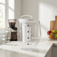 Refrigerator Safe Pitcher with Filter Clear Cold Brew Pitcher Transparent Carafe Rectangular for Coffee Lovers, Students, Kitchen, Office, Dorm