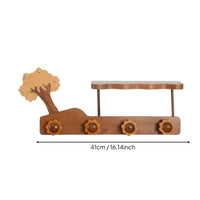 Decorative Wooden Hook Rack Polished Finish Cartoon Wood Wall Hook for Children