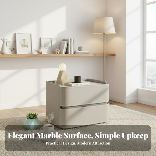 CumulusShaped End Table Cream and fashion Nightstand Light Luxury for Homeowners, Women