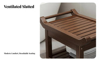 Bamboo Bath Stool Water Resistant Bamboo Shower Bench Heavy-Duty for Living Room