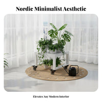 2-Tier Rolling Planter cart Nordic design Plant Stand Lockable casters