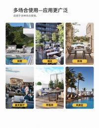 Outdoor Rattan Chair Set with Tables for Terrace and Cafe