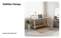 Rolling Vanity with hinged Mirror Space-Saving Dressing Table Modern design