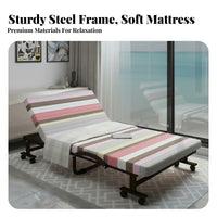 Portable Rest Cot Foldable Design Single Folding Bed Space-Saving Single Person Futon Bed for Office Workers, Small Apartments, Guest Room