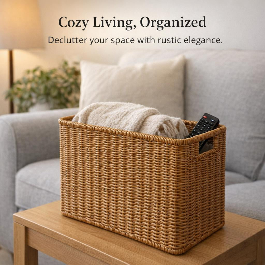 Baskets for Organizing, Decorative Basket Organizer Bins Set, Multipurpose Woven Baskets for Living Room, Rope Organizer for Living Room