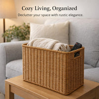 Baskets for Organizing, Decorative Basket Organizer Bins Set, Multipurpose Woven #variant:Light Coffee