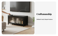 Sleek-Profile Slatted Credenza Spacious Storage for Apartment Dwellers