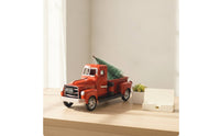 Truck with Tree Ornament Shiny Vintage Truck Ornament with Tree Tabletop