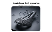 3D Printed Bike Saddle Breathable Carbon Fiber Two-Wheeler Seat Non-Slip Surface Carbon Fiber Bike Seat for Mountain Bikers, Road Cyclists