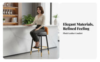Upholstered Counter Stool with Backrest Padded Seat for Front Desk, Cafe, Adults