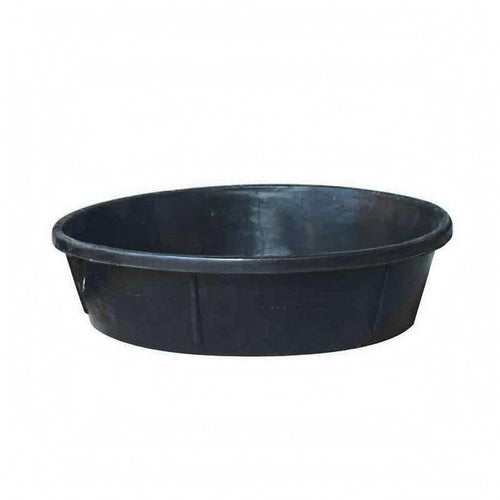 Shallow Rubber Tub Black Utility Container Sleek