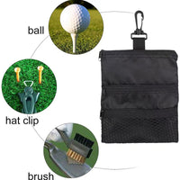 Golf Storage Bag with Multiple Pockets, Portable, Leather