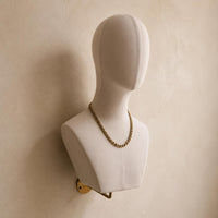 Wall-Mounted Mannequin Bust Beige Cloth-Covered Bust Minimalist
