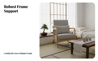 Compact Design Upholstered Armchair with Wooden Frame Minimalist Design Upholstered Armchair with Wood Frame High-Density Foam Cushion Indoor Furniture Skin-Friendly Upholstery for Apartment Dwellers, Homeowners, Balcony, Bedroom, Small Areas, Living Room