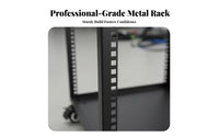 Open Frame Server Metal Rack Construction Rolling Audio Equipment Cart Heavy Duty Rolling Server Rack for DJs, Artists, Studio, KTV, Stage