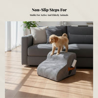 Dog Stairs, firm Foam Ladder for Small Dogs, Removable Cover, Sofa Couch Chair