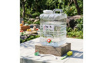 Transparent Portable Water Tank with Handle Square Water Container with Tap Leakproof Food-Grade for Campers, Camping