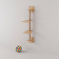 Wall Mounted Cat Shelf with Space Capsule Hammock, Solid Wood Wall-Mounted Climbing Solid Wood Post and Cat Shelves for Wall for Large Cats Play