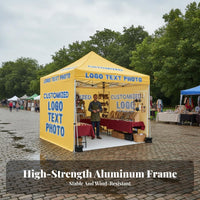 1 Piece Outdoor Tent Waterproof Portable Canopy Rainproof Quick-setup Exhibition Shelter with Aluminum Alloy Frame Suitable for Event Organizers Families Markets Party