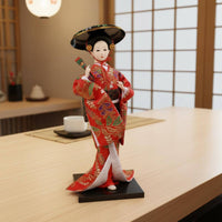 Japanese Geisha Doll Authentic Design Traditional Japanese Statue Vibrant Colors