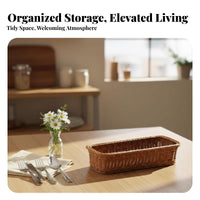 Woven Multi-Compartment Flatware Holder Easy to Clean Household Storage Portable