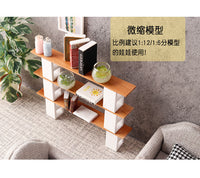 Miniature Cherry Wood Brick Bookshelf for Dollhouse