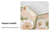 Floral Camellia Series Ceramic Tableware Set, Artistic Plates & Bowl, Home Dining, Retro Design