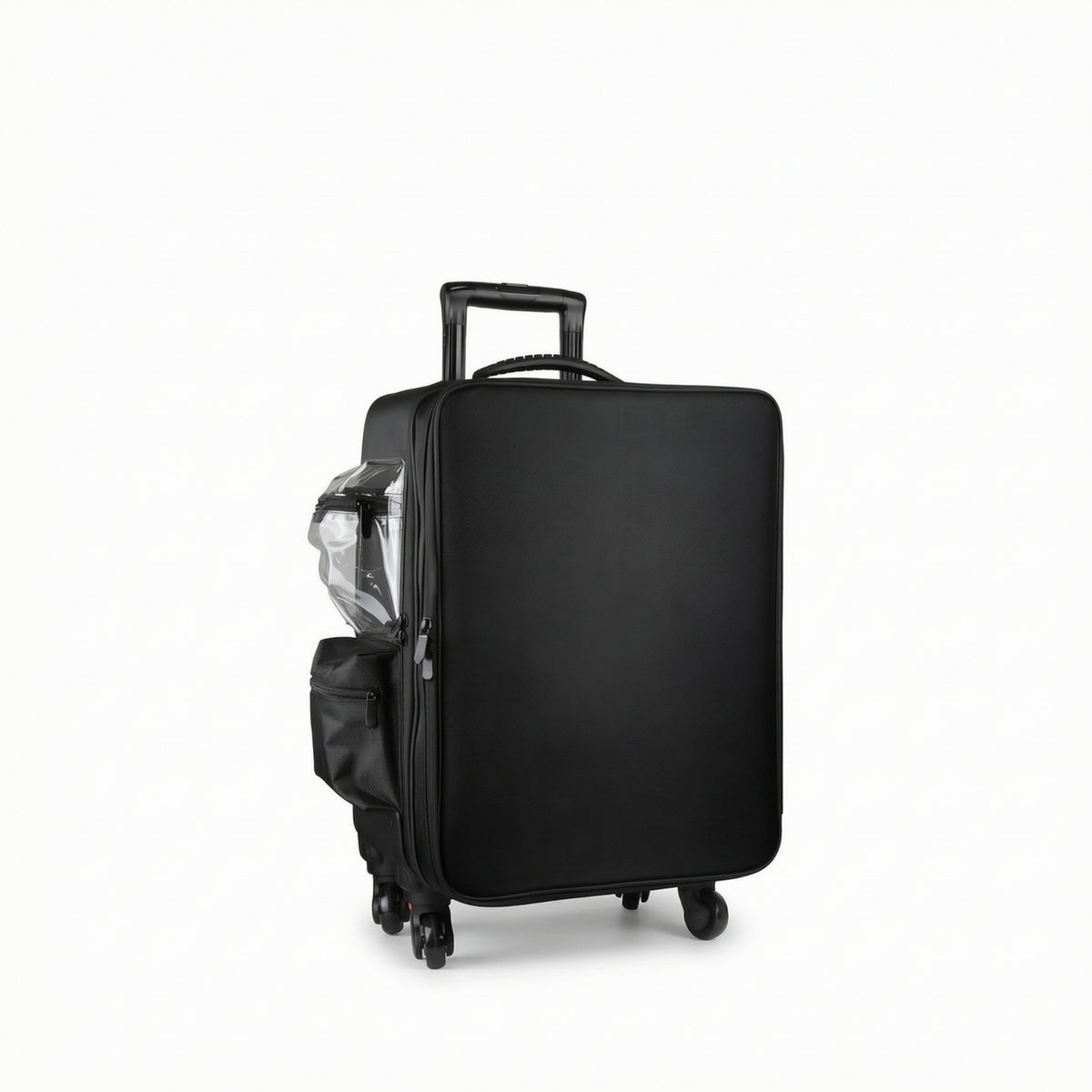 Makeup Case with Rotating Wheels Hard-Sided Sminkkoffert Med Hjul Rolling Organizer with Dividers for Hairstylists, Travel