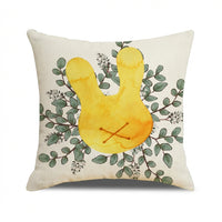 Easter Pillow Cover 18 x 18 Inch Invisible Zipper Easter Throw Pillowcase Soft Material Hare Pattern Pillow Cover for Homeowners, Decorators, Living Room, Sofa