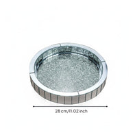 Rotating Makeup Organizer Rhinestone Decoration Rotating Cosmetic Tray Sparkling Design Household Storage for Dresser