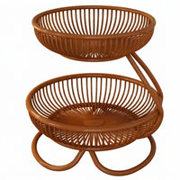 Two-Tier Fruit Basket Wire Tiered Platter Multi-Purpose for Kitchen Counter