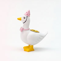 Goose Candle Holder Miniature Candlestick with Round Base Mini