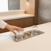 Cup Rinser with Dual Heads Space-Saving Stainless Steel Cup Rinser Compact for Coffee Drink Stations, Kitchen Sinks