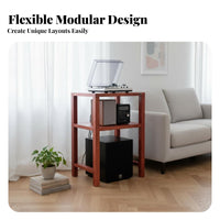 Wooden Audio Equipment Stand High Load Capacity Floor Standing Audio Shelf Ventilated Shelving High-Fidelity Equipment Shelf for Audiophiles