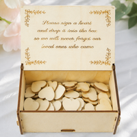 Heart Guest Book Drop Box, Wooden Wedding Guest Book Alternative, Wedding Keepsake Frame with Heart Tokens, Standing Decor for Reception