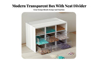 Large Capacity Transparent Bead Organizer Space-Saving 9-Drawer Storage Box Multipurpose for Crafters, Makeup Users, Desktop, Desk, Bedroom