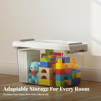 Lidded Container with Handles Large Capacity Organizing Box particle-proofresistant Lid
