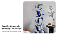Tilted Cube Stack Space-Saving Bookcase Minimalist Design for Bedroom