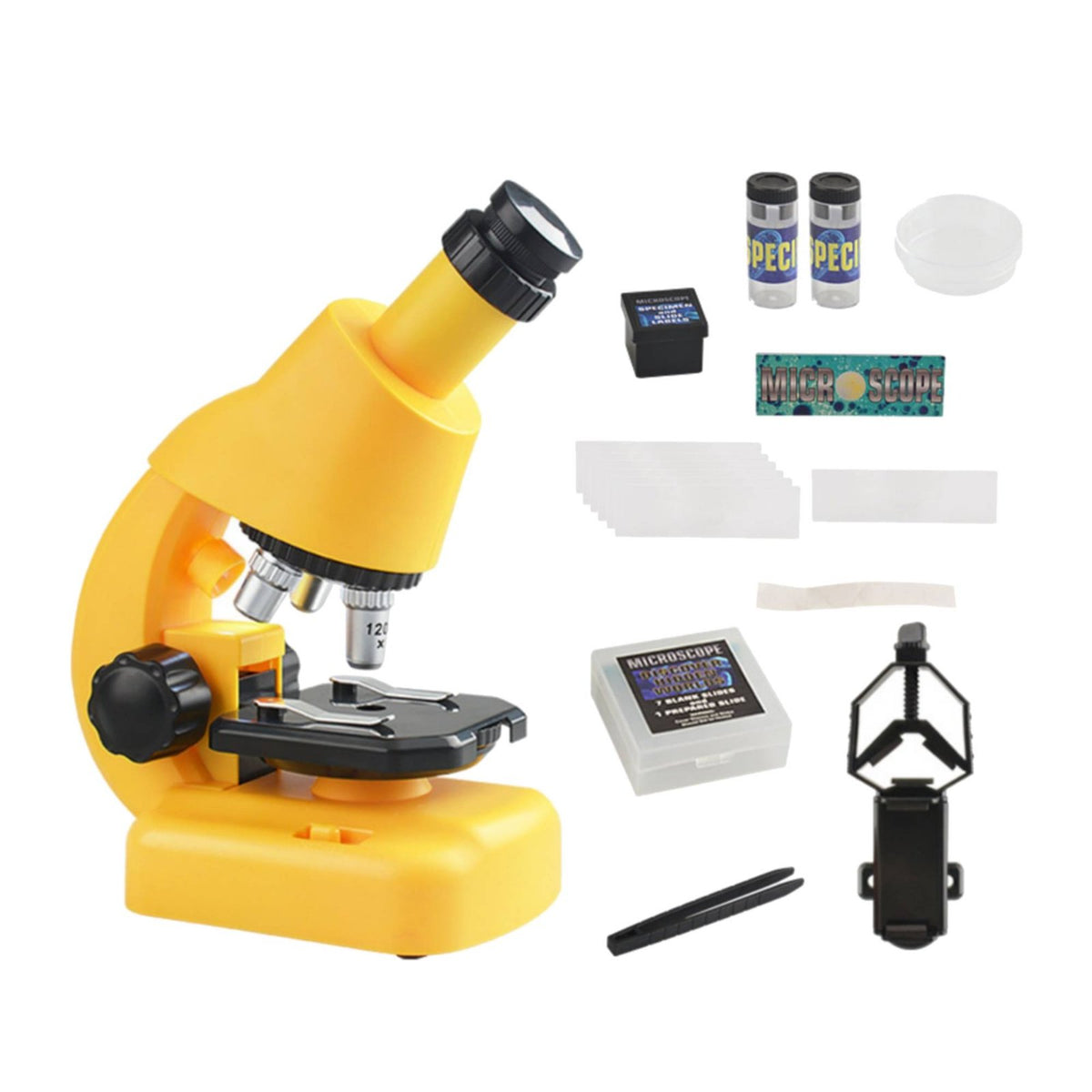 1200x Observation Tool Science Education Optical Observation Tool Set Adjustable Focus Science Lab Starter Kit for Students, Classroom, Home Study
