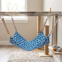 Hanging Cat Bed and Cat Linen Hanging Nest with Cartoon Patterns, 47x47cm Breathable Cat Hanging Nest for Indoor Pet Cage Soft