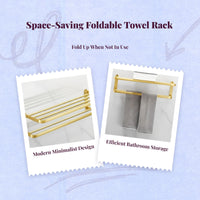 Brushed gold towel rack, no-drill