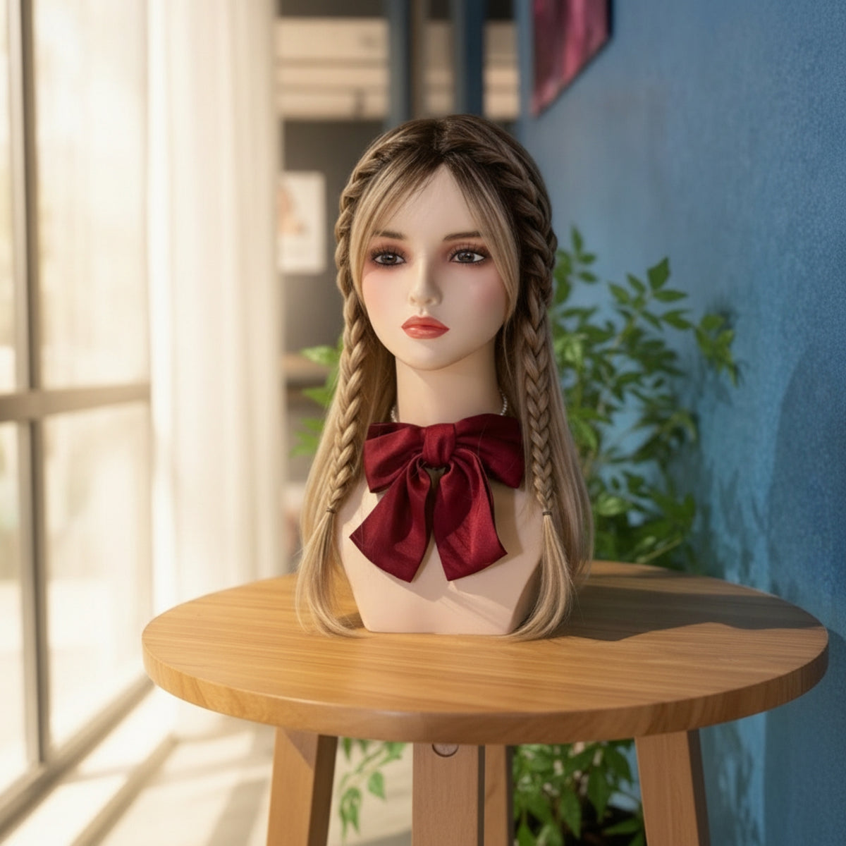 Mannequin Head with Shoulders and Chest Skin-Tone Manikin Head with Shoulders and Chest Countertop Jewelry Display Bust for Cosplayers, Salons