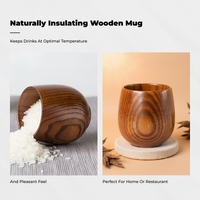 Wooden Tea Cup Multi Drink Use Table Drinkware Multifunctional Reusable for Adults, Event Planners, Outdoor, Picnic, Parties