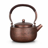 Hammered Copper Teapot Hand Crafted Teapot with Wrapped Handle Chinese Style Teaware for Collectors, Kitchen