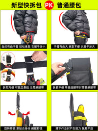NAKIOO Electrician Waist Bag Quick-Release Portable Repair Tool Bag Multi-Function Electrician Bag Carpenter Belt Waist Bag