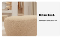 Pebble-Shaped Pouf Minimalist Design Upholstered Stool Space-Saving for Adults