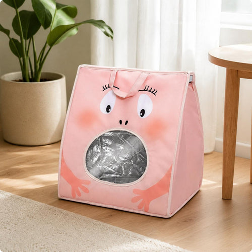 Cooling Feline House Portable Handle Feline Cave House Soft Plush for Indoor