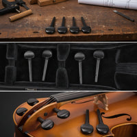 4 Pieces Cello Tuning Pegs with Pre-Drilled Holes Full-Size Ebonys Cello Pegs  Parts for Luthier