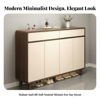 1 Piece Entryway Footwear Storage Unit Large Capacity Shoe Cabinet with Drawers Engineered Wood Multi-tier Organizer for Apartment Dwellers Suitable for Hallway Mudroom Living Room Home Decoration